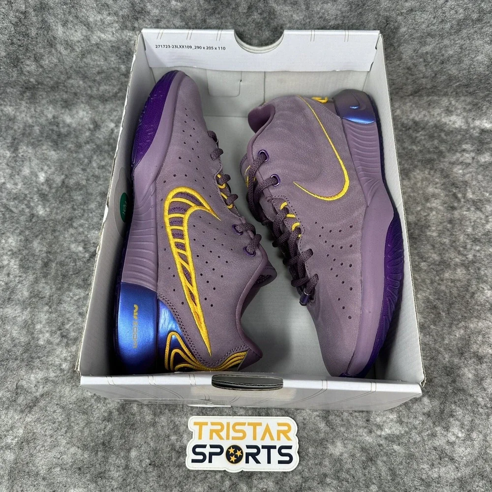 Nike Lebron XXI Basketball Shoes GS Size 6Y Violet Dust Gold FZ7189-500 Wmns 7.5